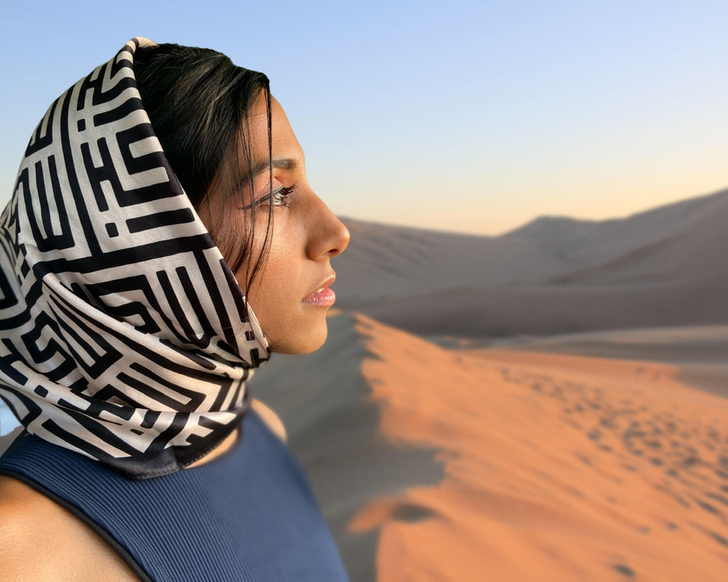 The MISHMISH Logo Print Silk Scarf | 100% Silk